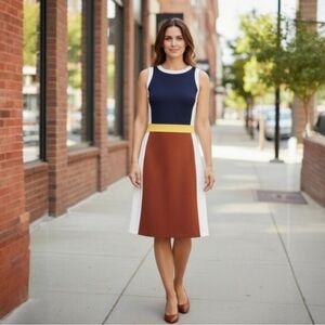 NWT Tory Burch Mya Color Block Midi Dress